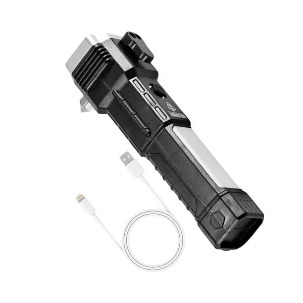 Portable 3w Rechargeable Torch LED Flashlight Long Distance Beam Range, Hammer - Image 2