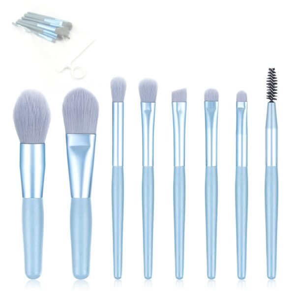 8-Piece Mini Makeup Brush Kit ? Portable Premium Synthetic Set with Case (Mix - Image 4