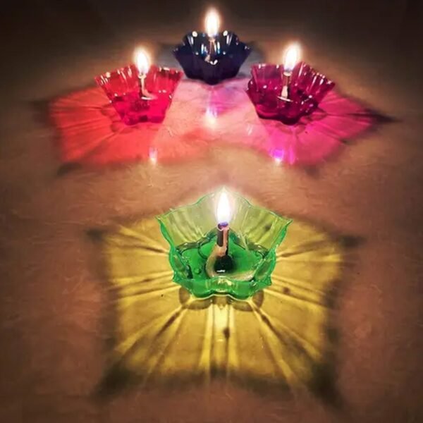 Magical Reflection Diya Set with 6 Attractive Design Cup Set Of 12 Pieces - Image 4