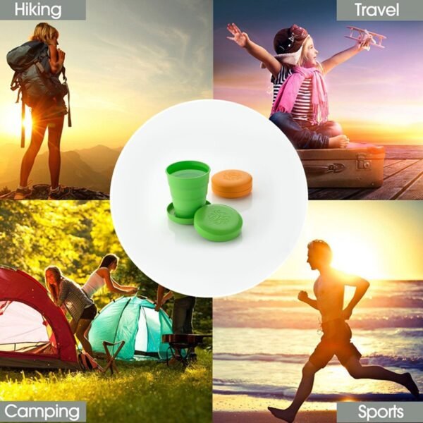 Portable Folding Travel Cup with Lid | Compact Expandable Tumbler for Kids & - Image 4