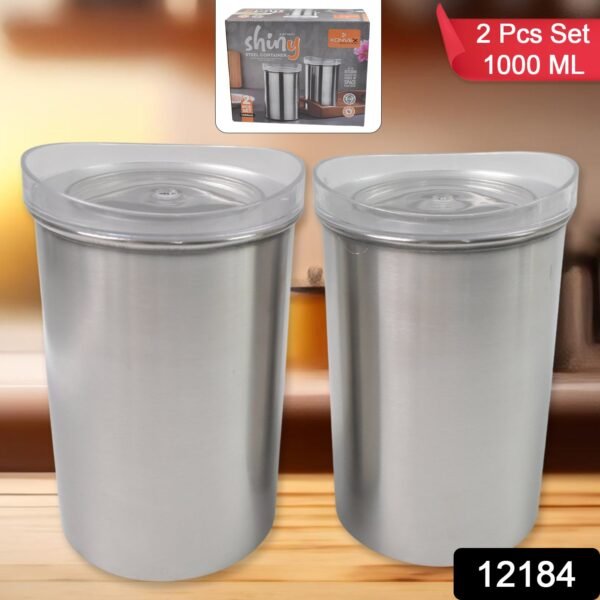 Multipurpose Stainless Steel Airtight Containers with See Through Lid (2 Pc Set - Image 2