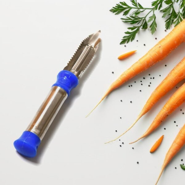 Stainless Steel 2-in-1 Vegetable Peeler - Multifunctional Grater with Hanging - Image 3