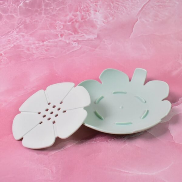 Plastic Flowers Soap Dish Bathroom Accessories Set Shower Gift (1 Pc) - Image 3