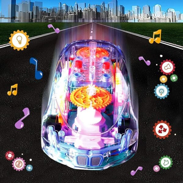 Automatic 360 Degree Rotating Transparent Gear Concept Car with Musical and 3D - Image 3