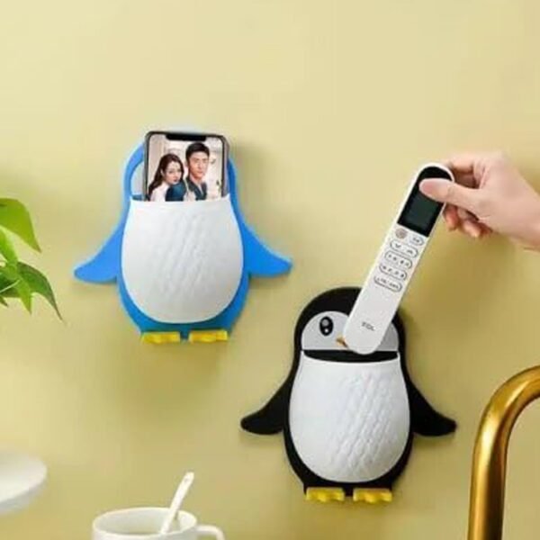 Penguin Storage Box, Adhesive Remote Case, Electric Toothbrushes Holder, - Image 3