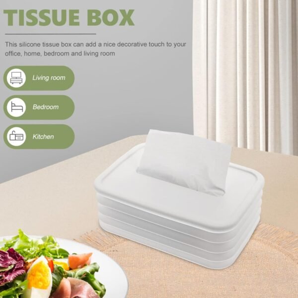 Simple Silicone Tissue Holder ? Cube/Cylinder Tissue Box for Bathroom, Office, - Image 5