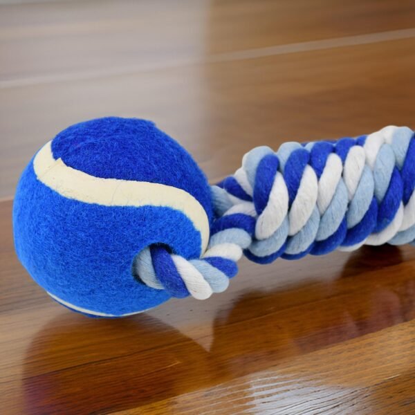 Durable Cotton Rope Dog Toy Two-Way Ball Design (1 Pc) - Image 3