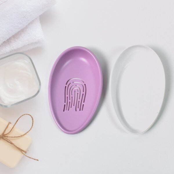 Plastic Soap Dish with Drain, Soap Holder Double-layer (1 Pc) - Image 5