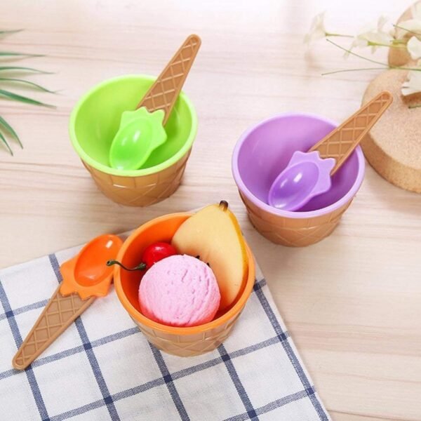 Ice Cream Waffle Bowl Set with Spoon ? 2 Units