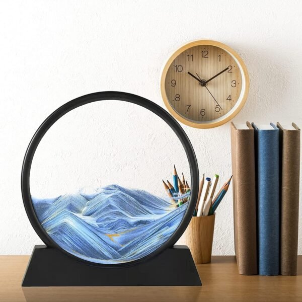3D Moving Sand Art ? Liquid Motion Deep Sea Sandscape with Round Glass Frame (1 - Image 5