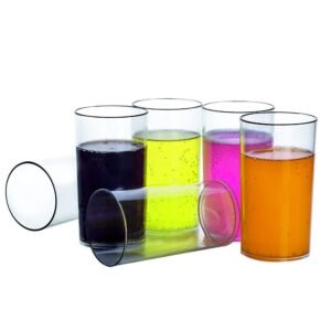Heavy unbreakable Stylish Plastic Clear look fully Transparent Glasses Set