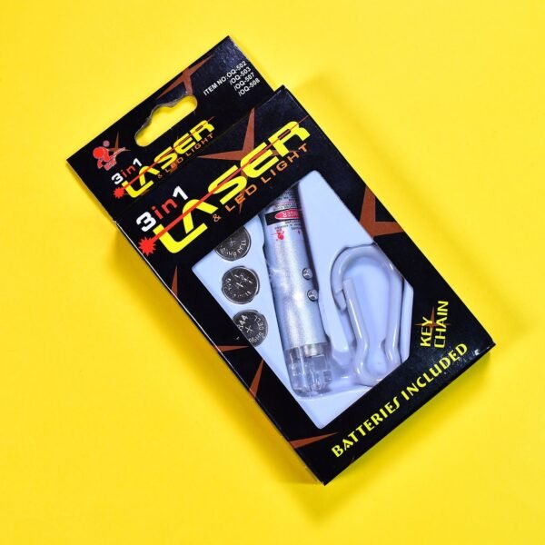 3 in1 Laser Light, LED Flashlight + Torch Keychain + Laser Pointer - Image 4