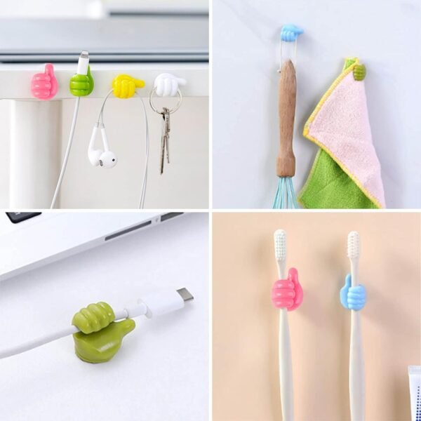 Thumb Cable Clips,Cord Holder Multi-Functional Wall Hooks Cable Organizer Cable - Image 3
