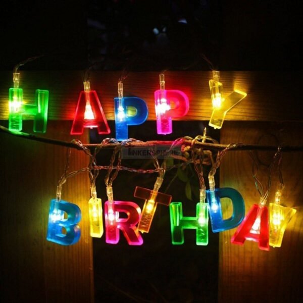Decoratives Plastic Happy Birthday 13 LED Letter Battery Operated String