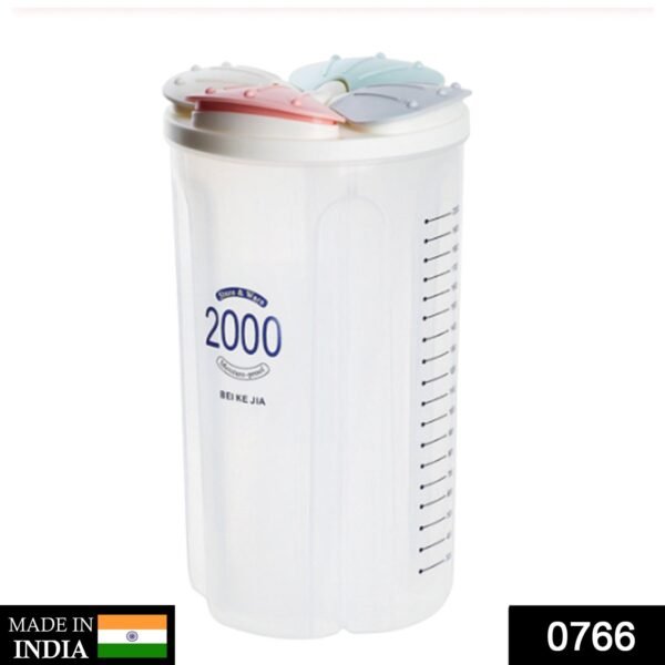 Kitchen Storage - Transparent Sealed Cans / Jars / Storage Box 4 Section - Image 2