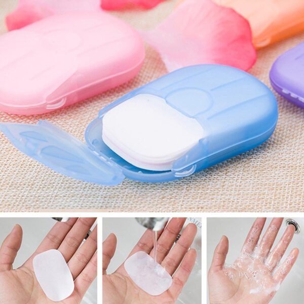Travel Paper Soap Sheet with Mini Box (20 Sheets in a Pack Approx / Mix Color) - Image 4