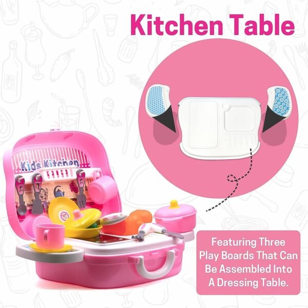 Kitchen Set for Kids Girls Pretend Play Toys Little (23 Pcs Set Approx) - Image 4