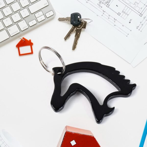 Metal Horse Face Shaped Keychain (1 Pc) - Image 3