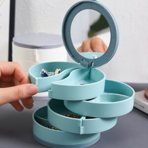 4 Layers Jewellery Box, 360 Degree Rotating Jewelry Box, Jewelry and Earring
