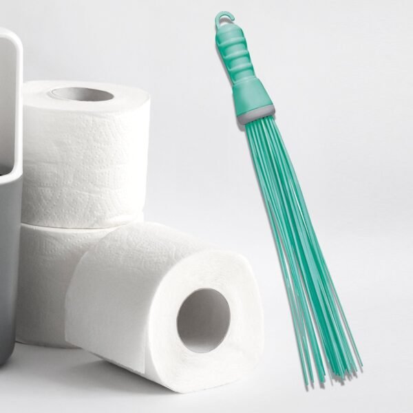 Plastic Hard Bristle Broom for Bathroom Floor Cleaning and Scrubbing, Wet and