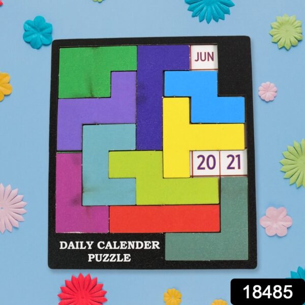 Wooden Daily Calendar Puzzle (Multicolor / 1 Set) - Image 2