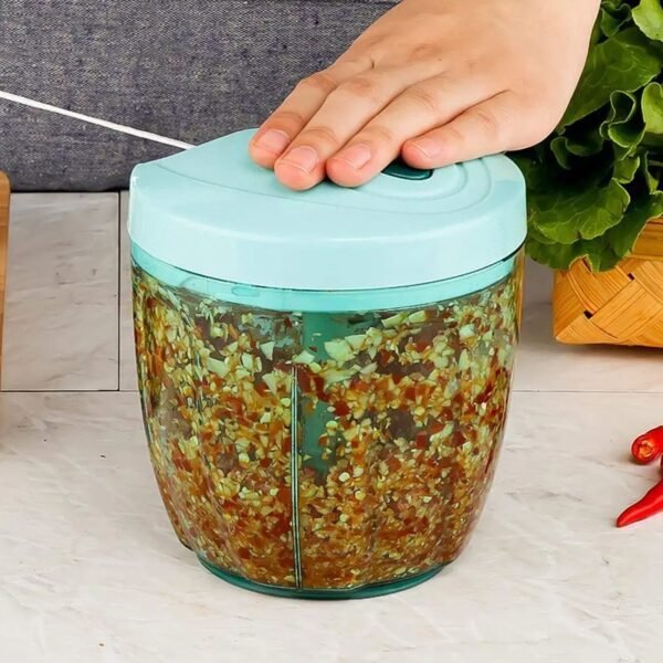6 BLADE 2IN1 MANUAL FOOD CHOPPER, COMPACT & POWERFUL HAND HELD VEGETABLE - Image 2