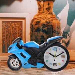 Retro Motorcycle Alarm Clock ? Novelty Bike Engine Style Desk Clock