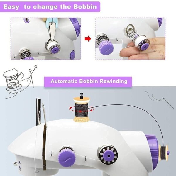 Home Tailoring Sewing Machine With Extension Table Set, Foot Pedal, Adapter - Image 5