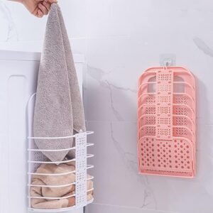 Wall Hanging Laundry Basket Clothes Hanger Dirty Hamper Clothes Storage Hook