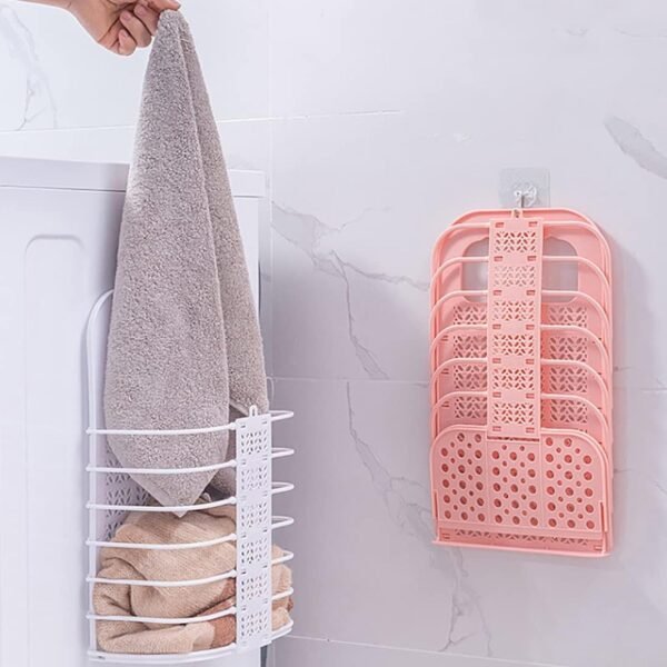 Wall Hanging Laundry Basket Clothes Hanger Dirty Hamper Clothes Storage Hook