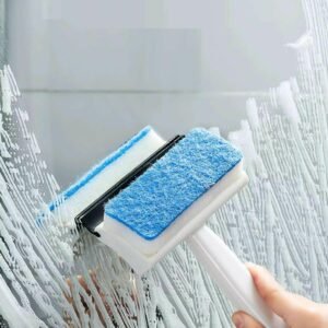 2-in-1 Glass Wiper & Brush ? Double-Sided Cleaner for Mirrors, Tiles & Windows