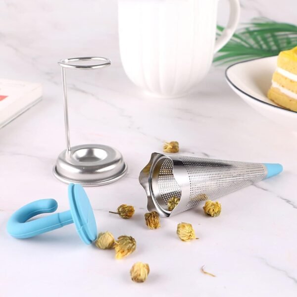 Reusable Cute Umbrella Tea Strainer With Tray / Stand (1 Pc) - Image 3