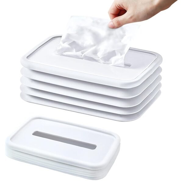 Simple Silicone Tissue Holder ? Cube/Cylinder Tissue Box for Bathroom, Office, - Image 4