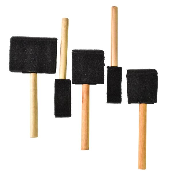 Multipurpose Sponge Brushes for Painting with Wooden Handles (5 Pcs Set) - Image 5
