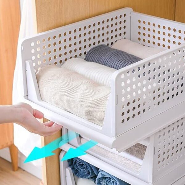 3 Layer Clothes Organizer for Wardrobe Cupboard Organizer for Clothes Foldable - Image 3