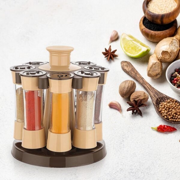 360 Revolving Spice Rack for Kitchen and Dining Table, 8 Spice jars - Image 3
