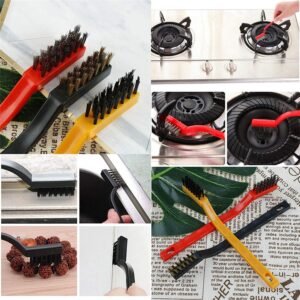 Mini Wire Brush Set - Brass, Nylon, Steel for Cleaning & Rust Removal (3 Pcs
