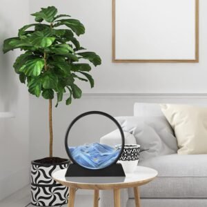 3D Moving Sand Art ? Liquid Motion Deep Sea Sandscape with Round Glass Frame (1
