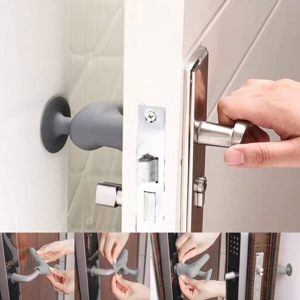 Silicone Door Handle Cover with Suction Cup (1 Pc / Mix Color) - Image 3