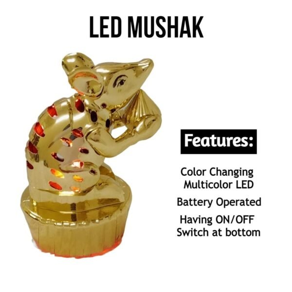 Multicolour LED Mushak / LED Mooshak for Ganpati Decorations (1 Pc) - Image 3