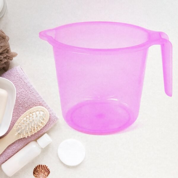 Plastic Round Transparent Bath Water Mug (5 pc / Mix colour / 1200 ML) - Image 3