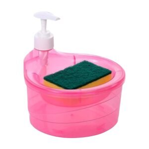 2-in-1 Double Layer Liquid Soap Dispenser with Pump & Sponge ? Practical