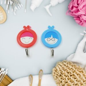 Multipurpose Self-Adhesive Hooks (2 Pc): Heavy Duty, Waterproof, Bathroom,