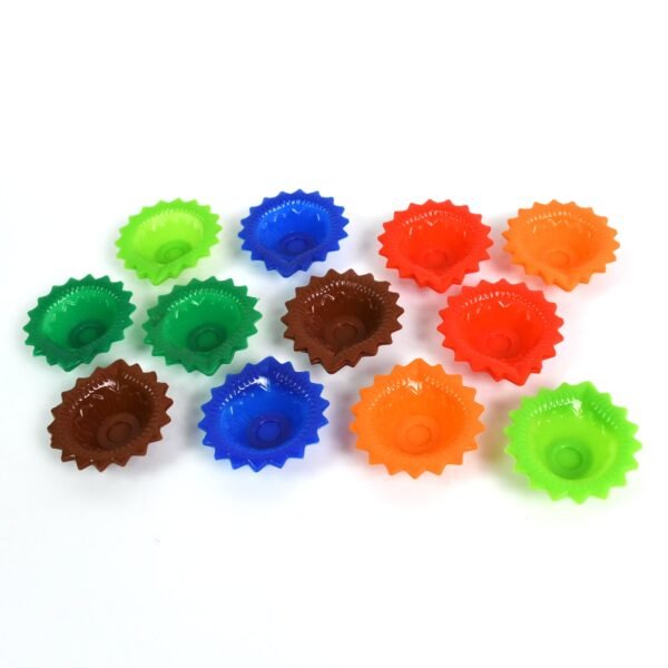 Silicone Diya for Diwali Attractive Design Colourful Diya Combo (12 Pcs Set) - Image 5