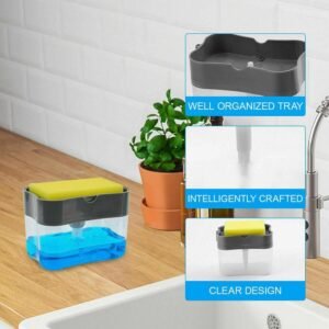 2 in 1 Soap Dispenser for Dishwasher Liquid Holder, Liquid Dispenser Through