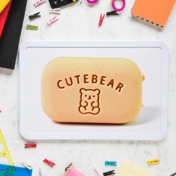 Cute Soap Shaped Erasers With Plastic Case (1 Pc / With Case) - Image 3