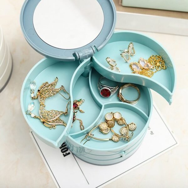 4 Layers Jewellery Box, 360 Degree Rotating Jewelry Box, Jewelry and Earring - Image 5