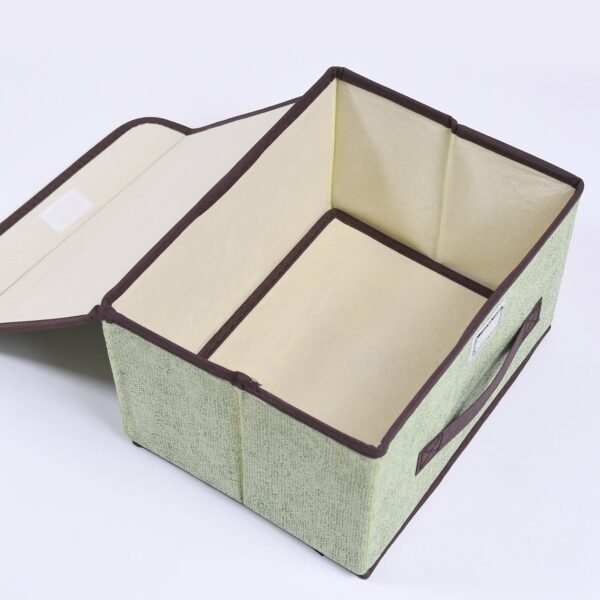 Foldable Cotton Linen Storage Box ? Multi-Room Organizer with Lid & Handles - Image 4