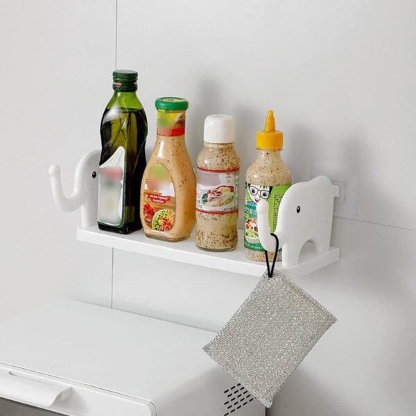 Multifunctional Elephant-Shaped Wall Shelf ? No-Punch Mini Organizer for - Image 3