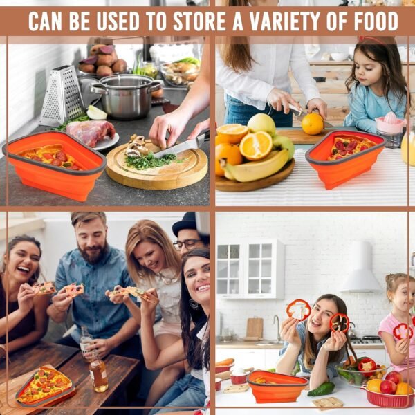 Reusable Expandable Pizza Storage Container with 5 Microwavable Trays ? - Image 5